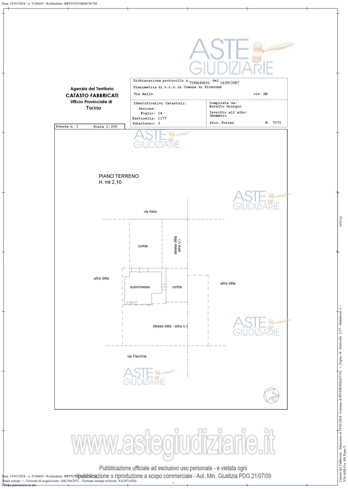 Planimetria del bene