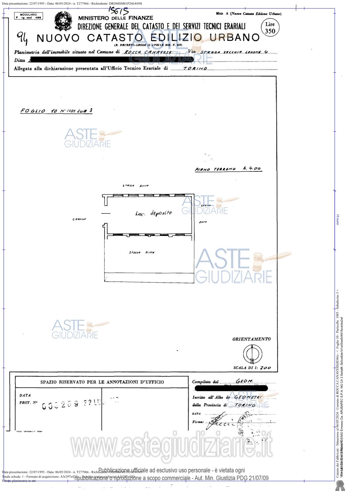 Planimetria del bene