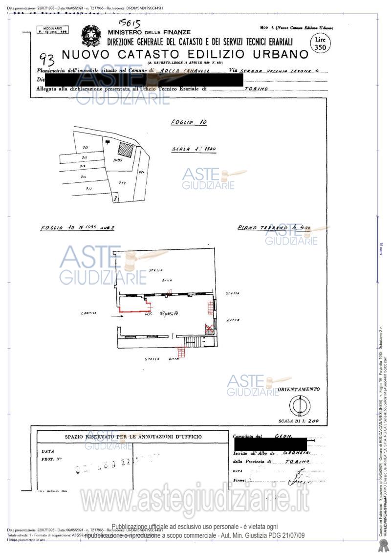 Planimetria del bene