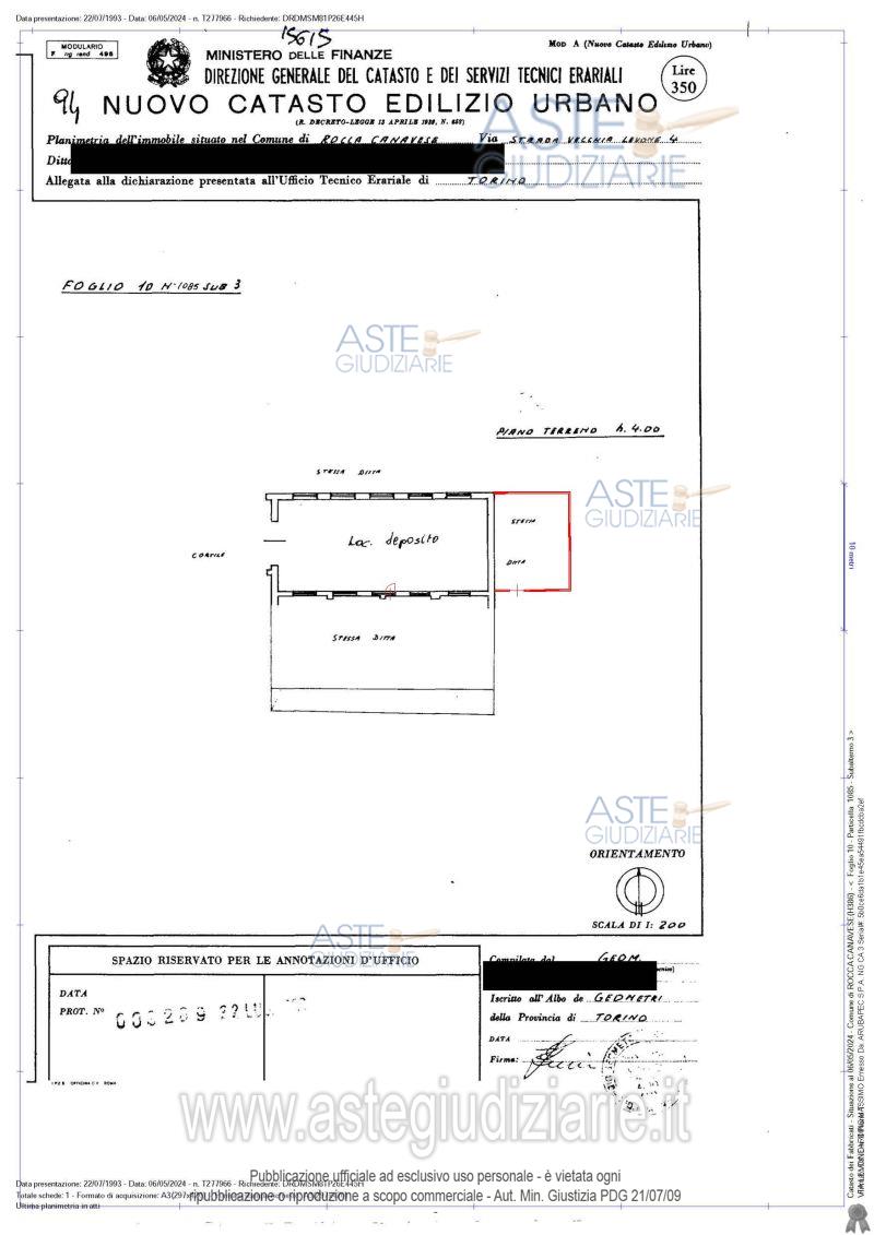 Planimetria del bene