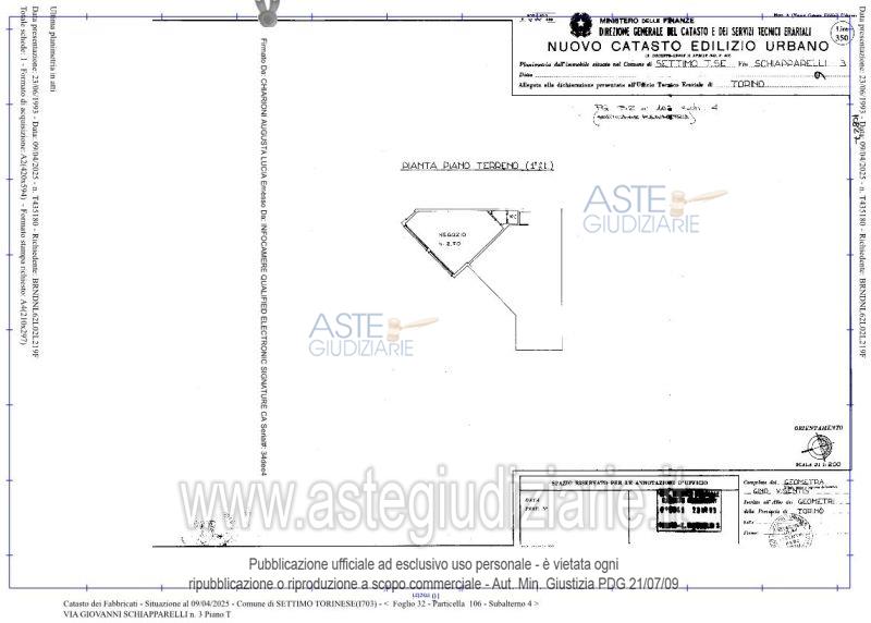 Planimetria del bene