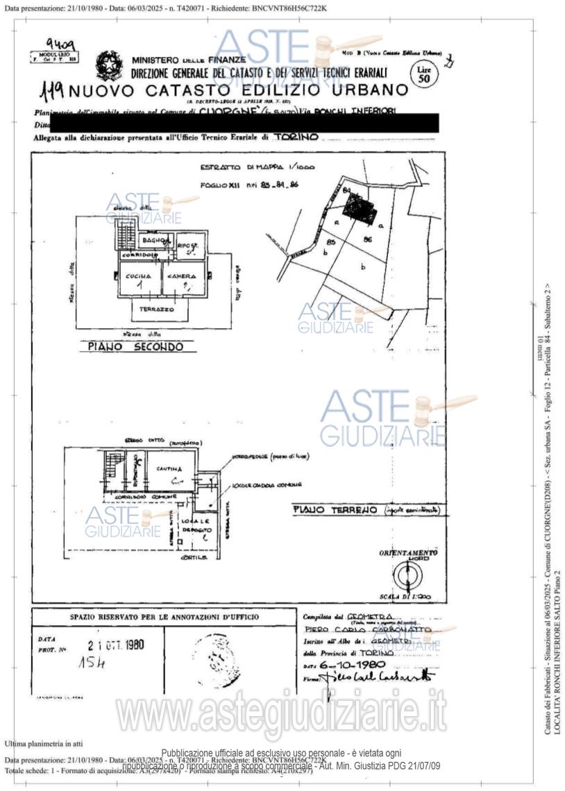 Planimetria del bene