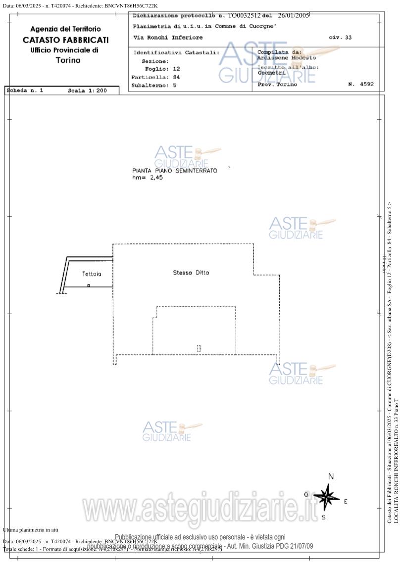 Planimetria del bene