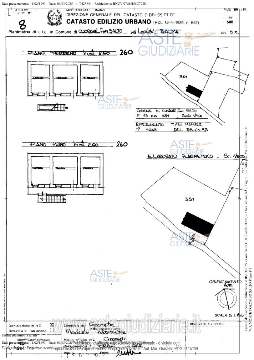 Planimetria del bene