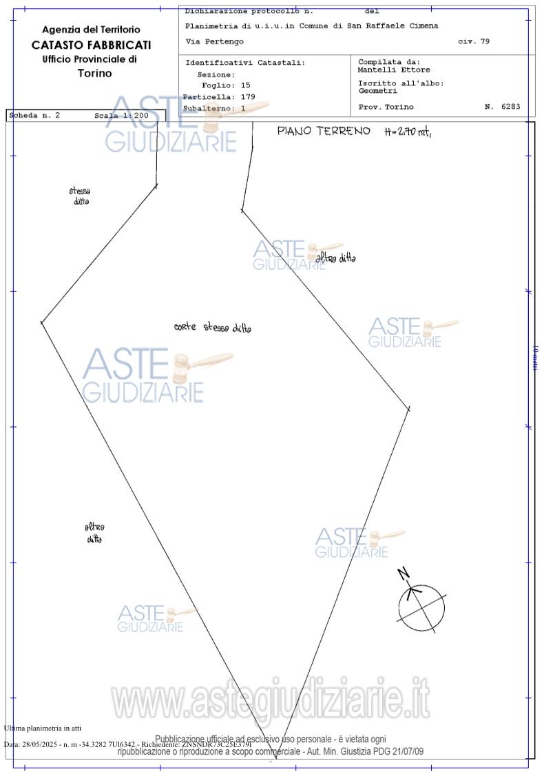 Planimetria del bene
