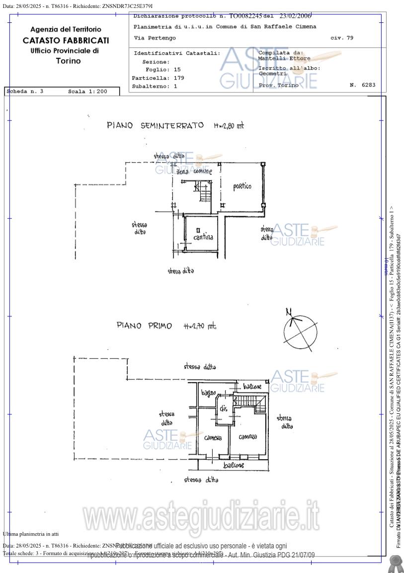 Planimetria del bene
