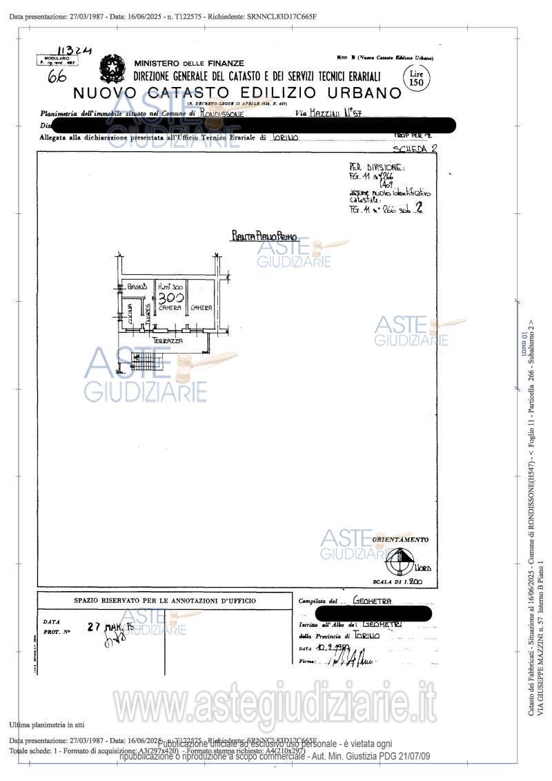 Planimetria del bene