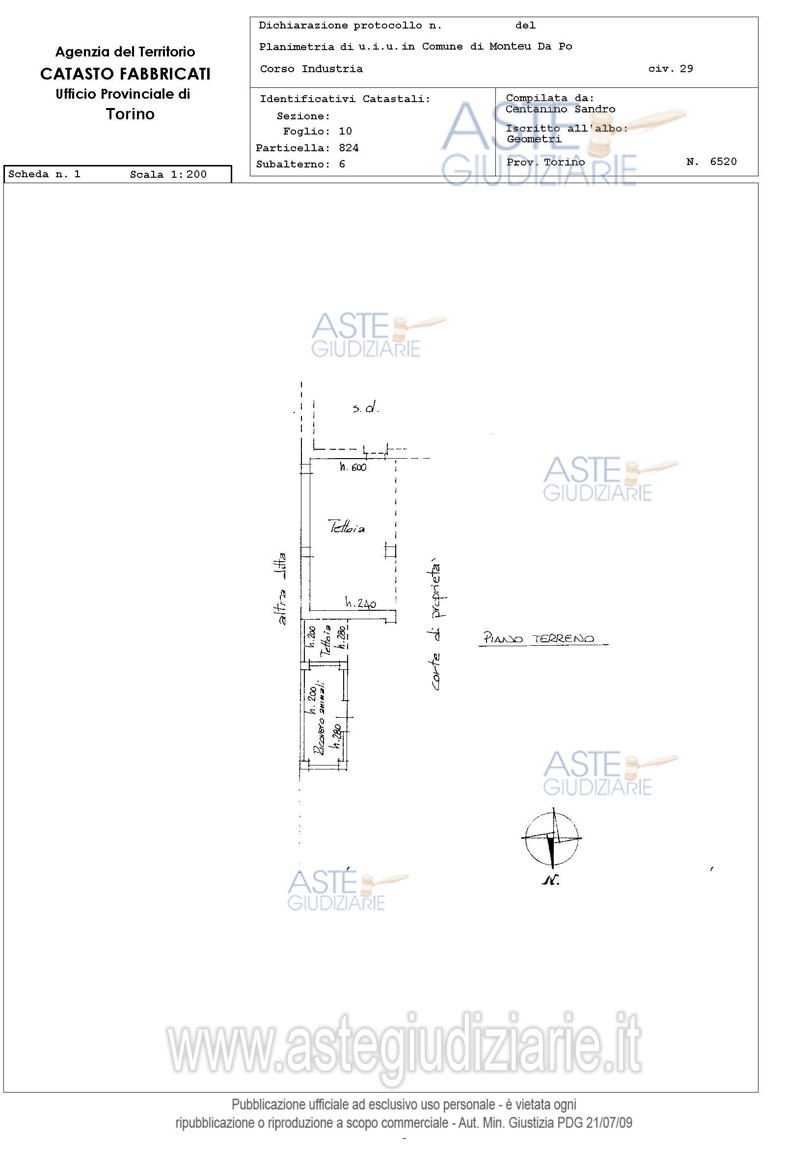Planimetria del bene