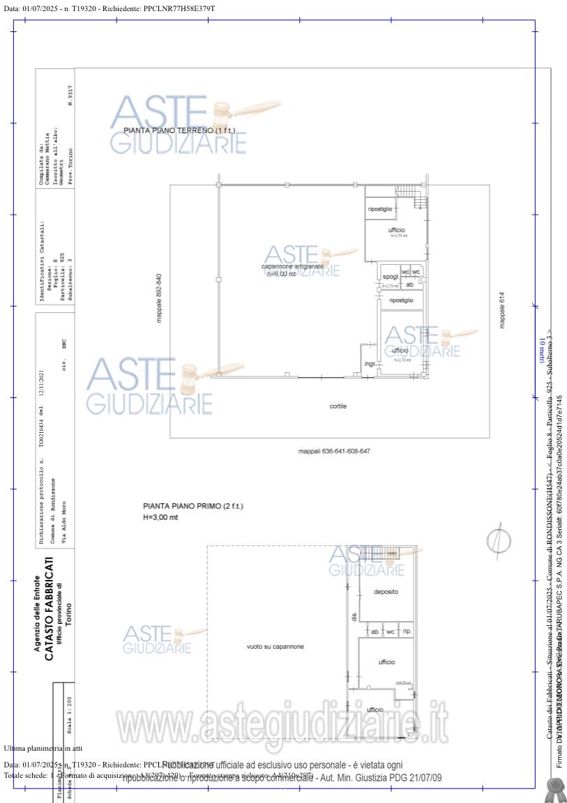 Planimetria del bene