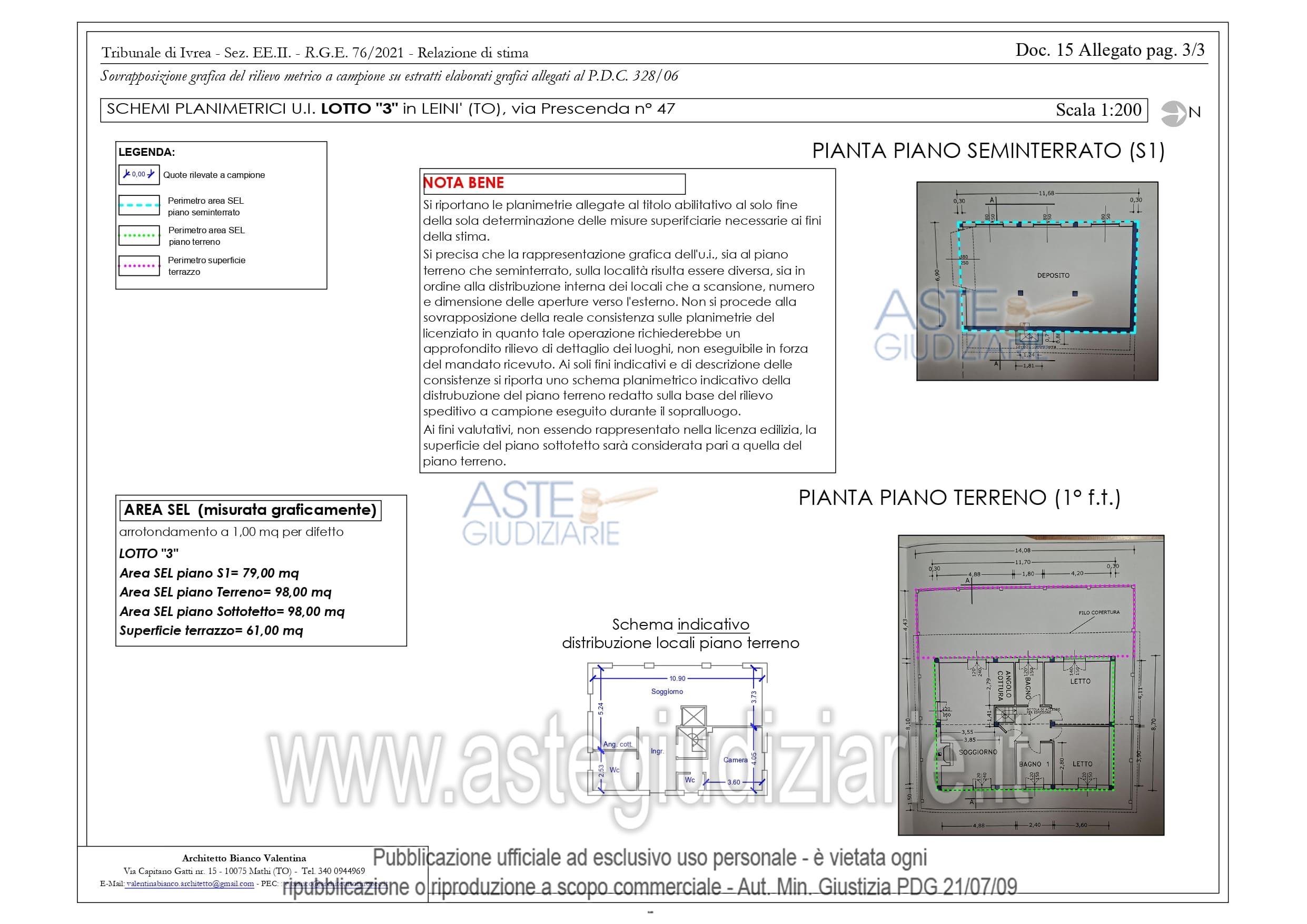 Planimetria del bene