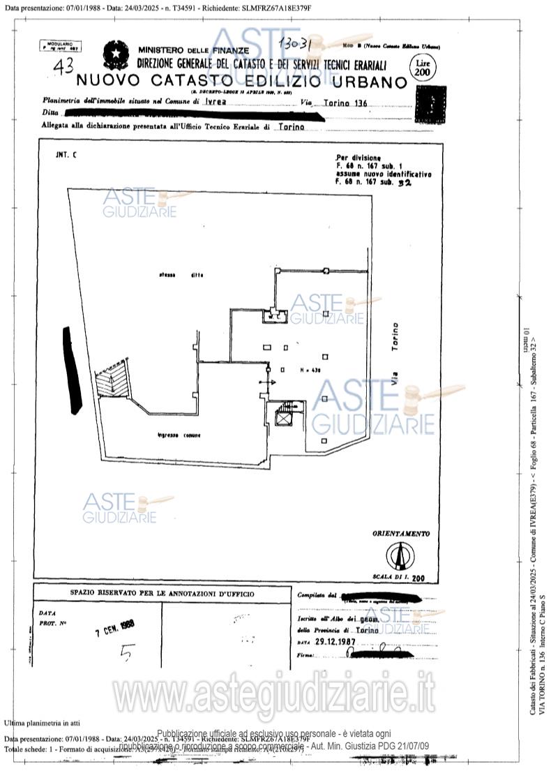 Planimetria del bene