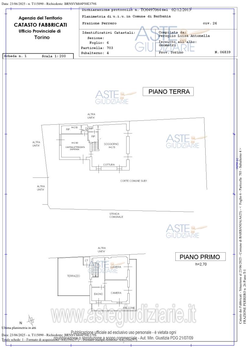 Planimetria del bene