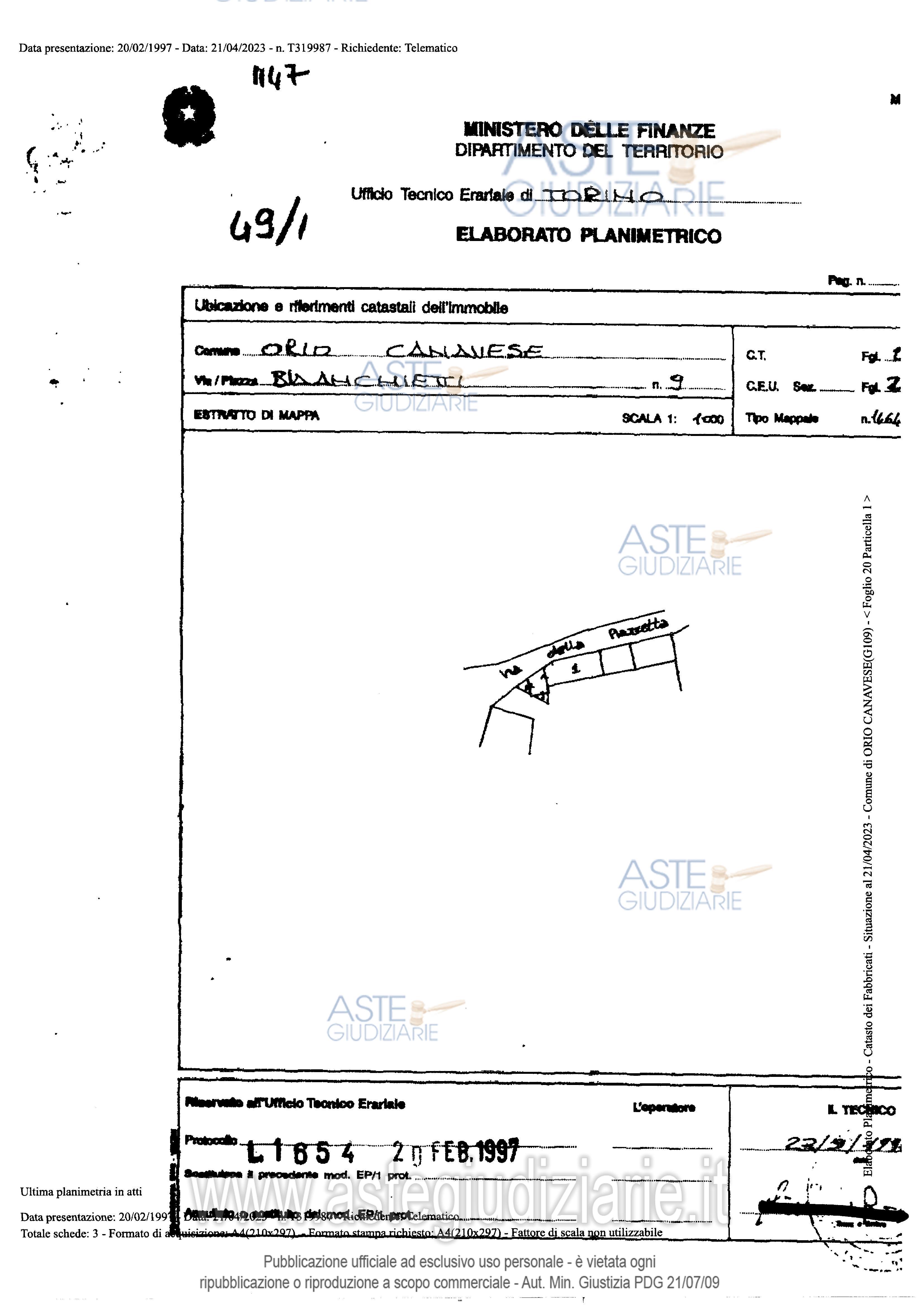 Planimetria del bene