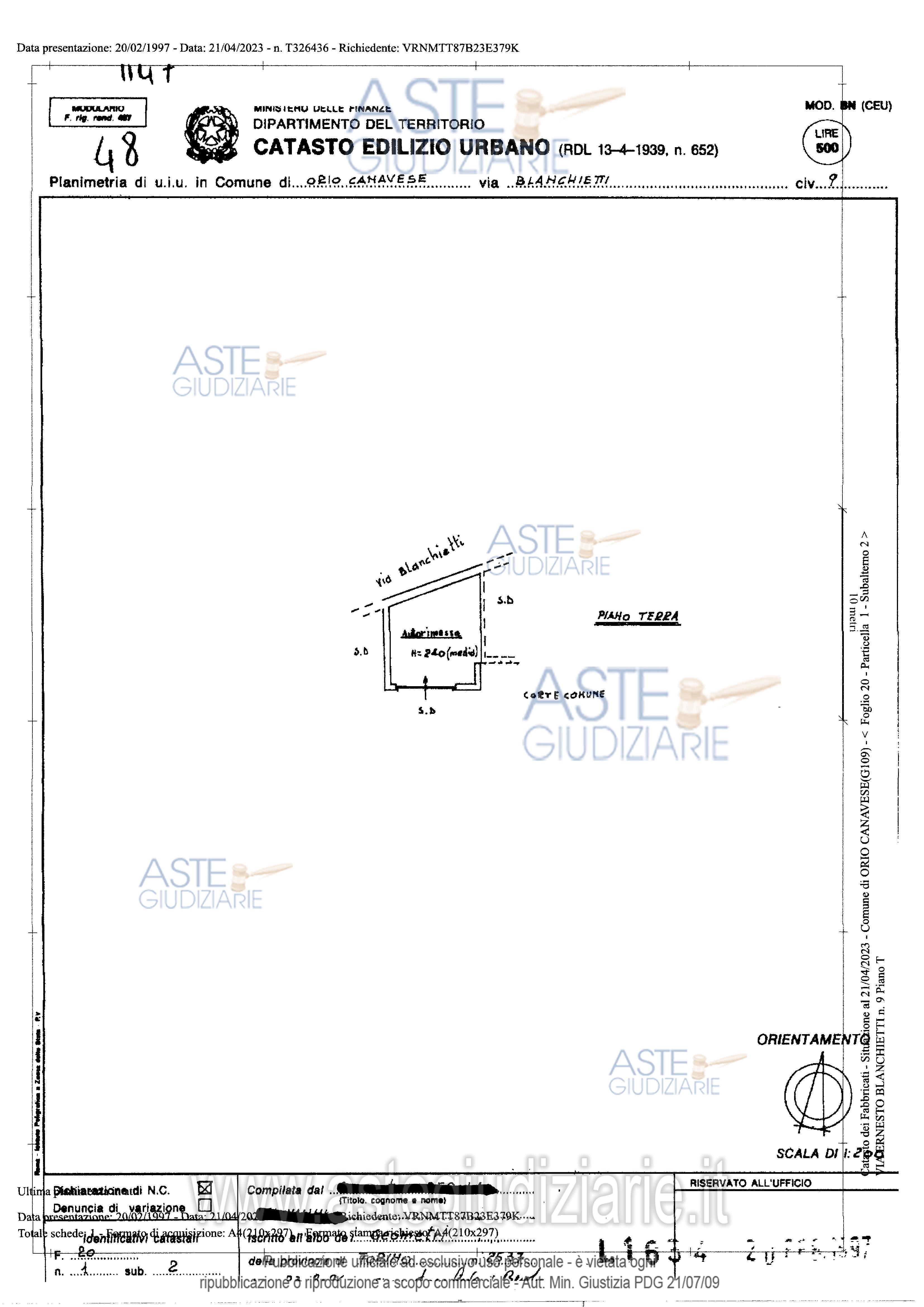 Planimetria del bene