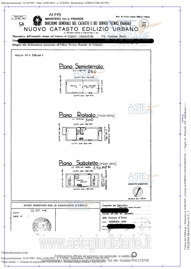 Planimetria del bene