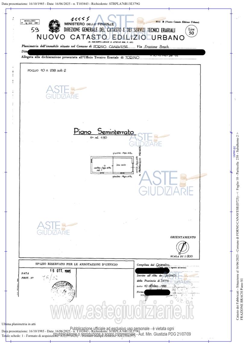 Planimetria del bene