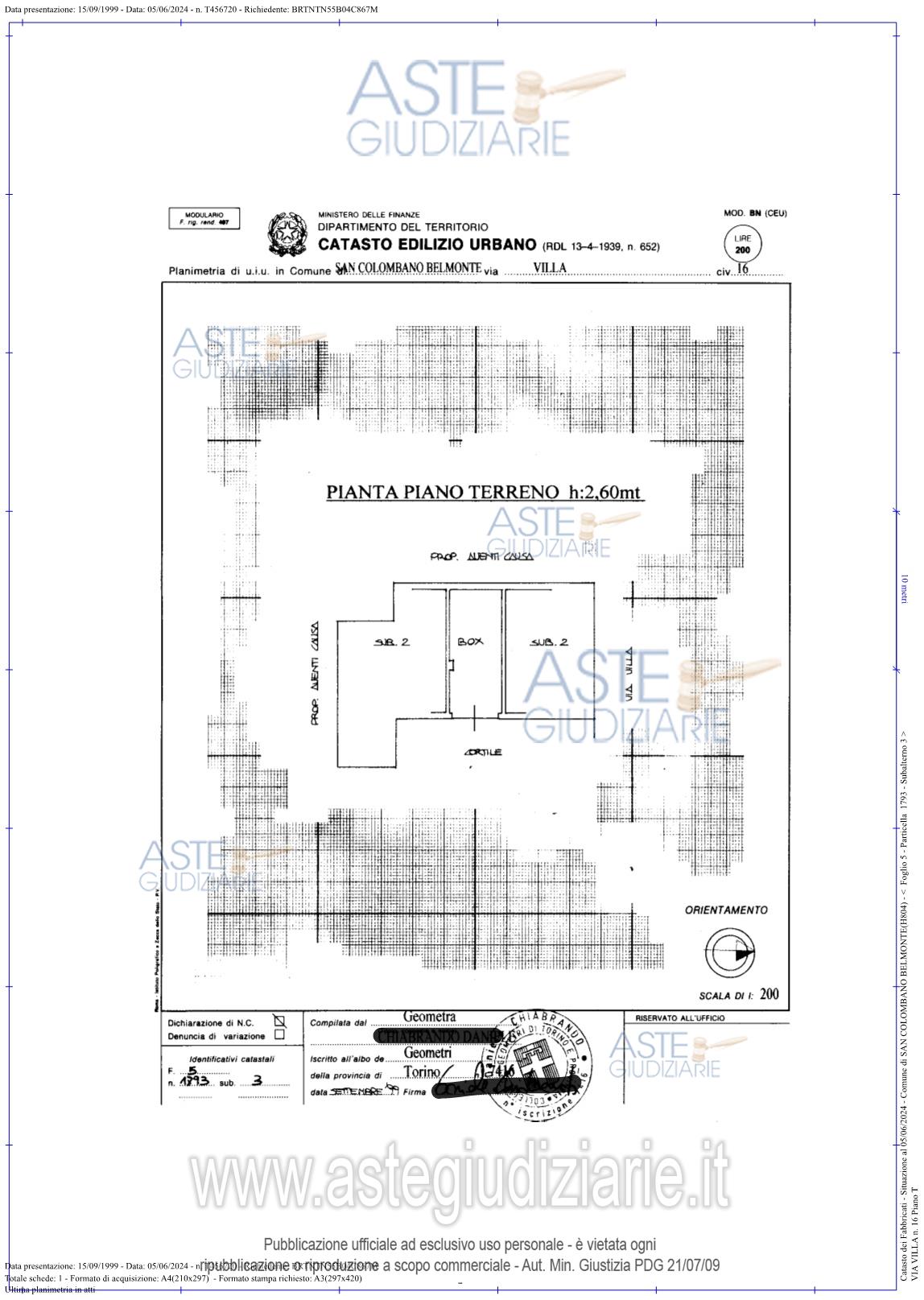 Planimetria del bene