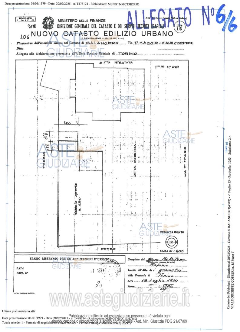 Planimetria del bene