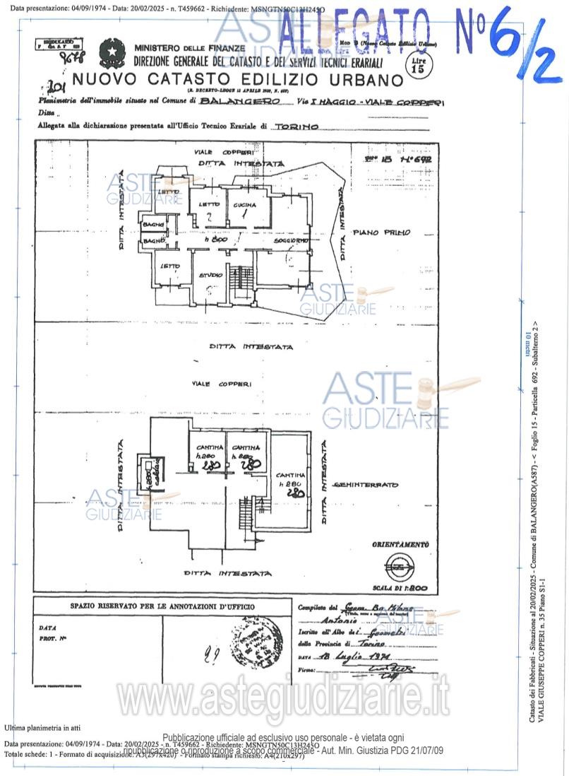 Planimetria del bene