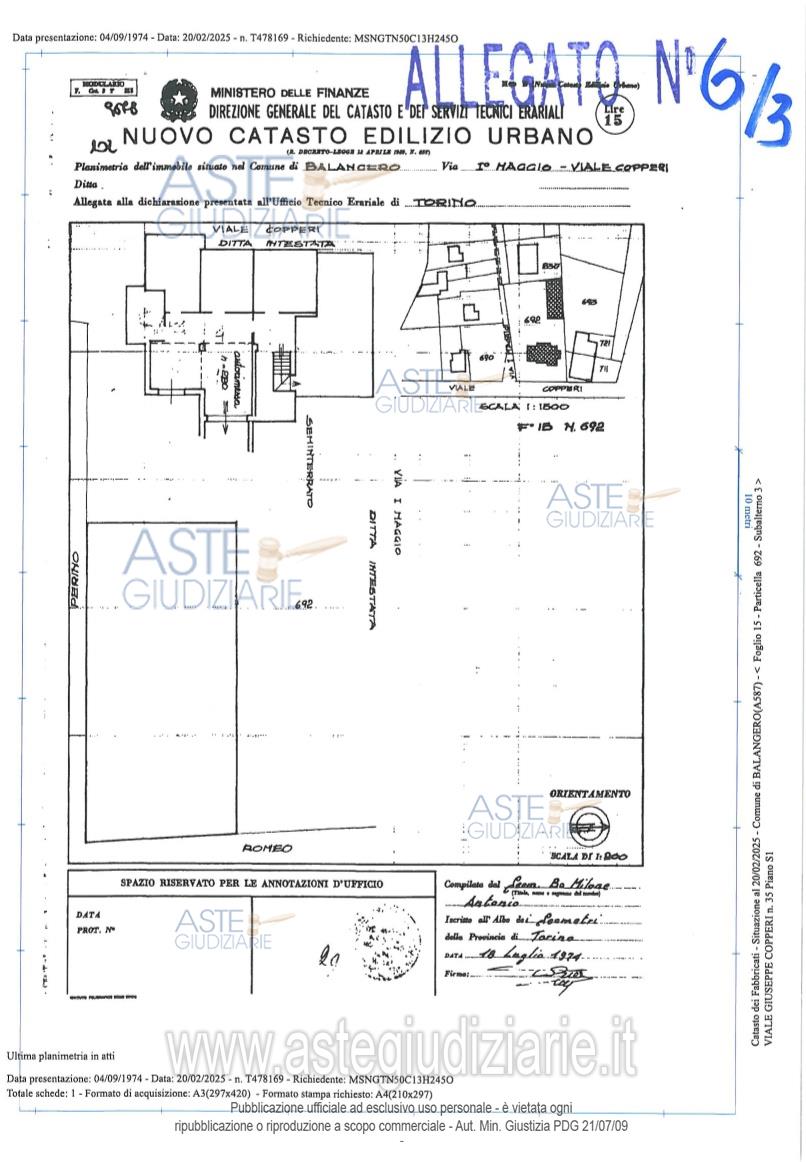 Planimetria del bene
