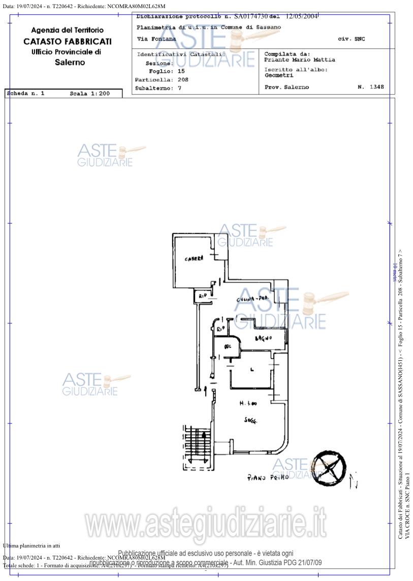 Planimetria del bene