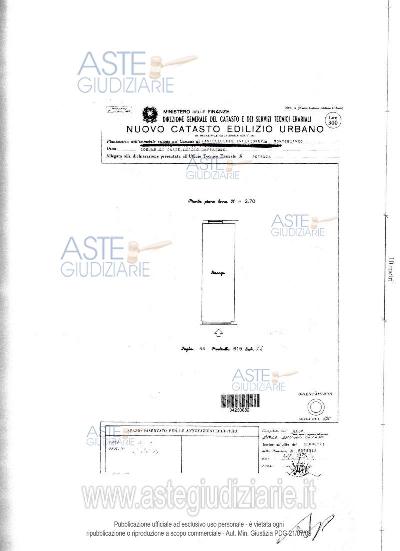 Planimetria del bene