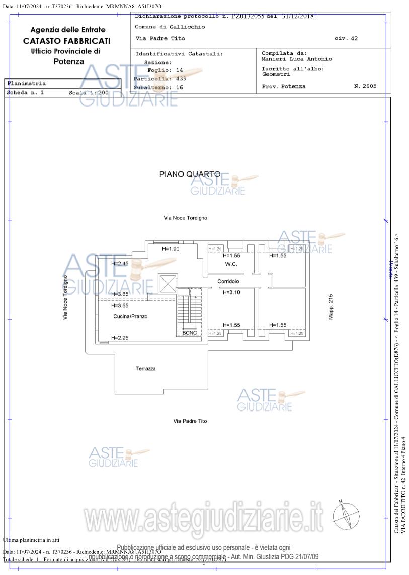 Planimetria del bene
