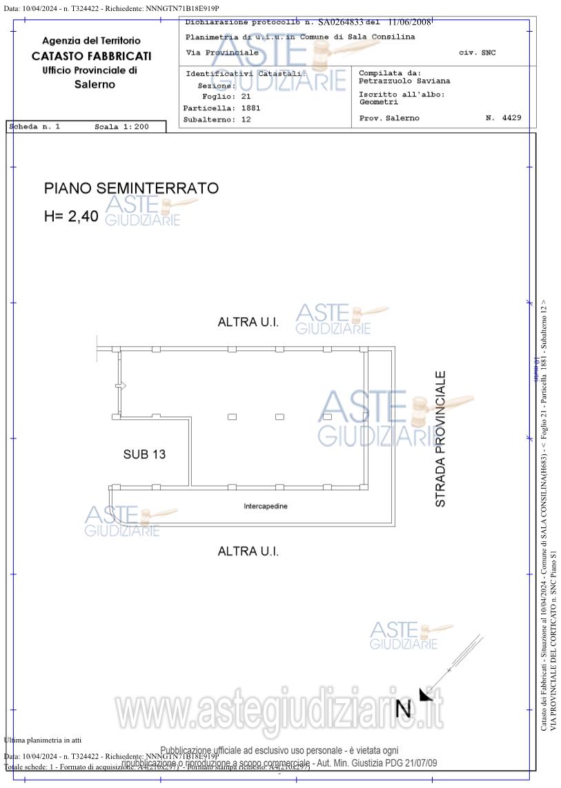 Planimetria del bene