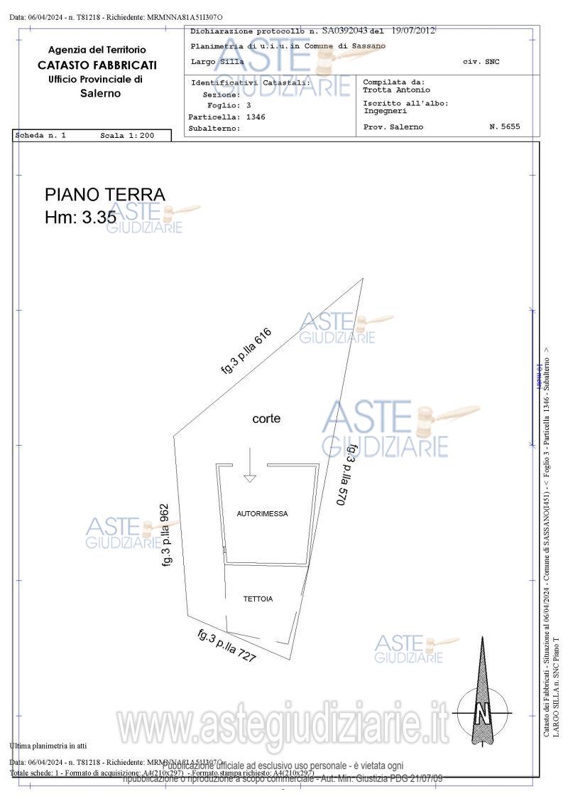 Planimetria del bene