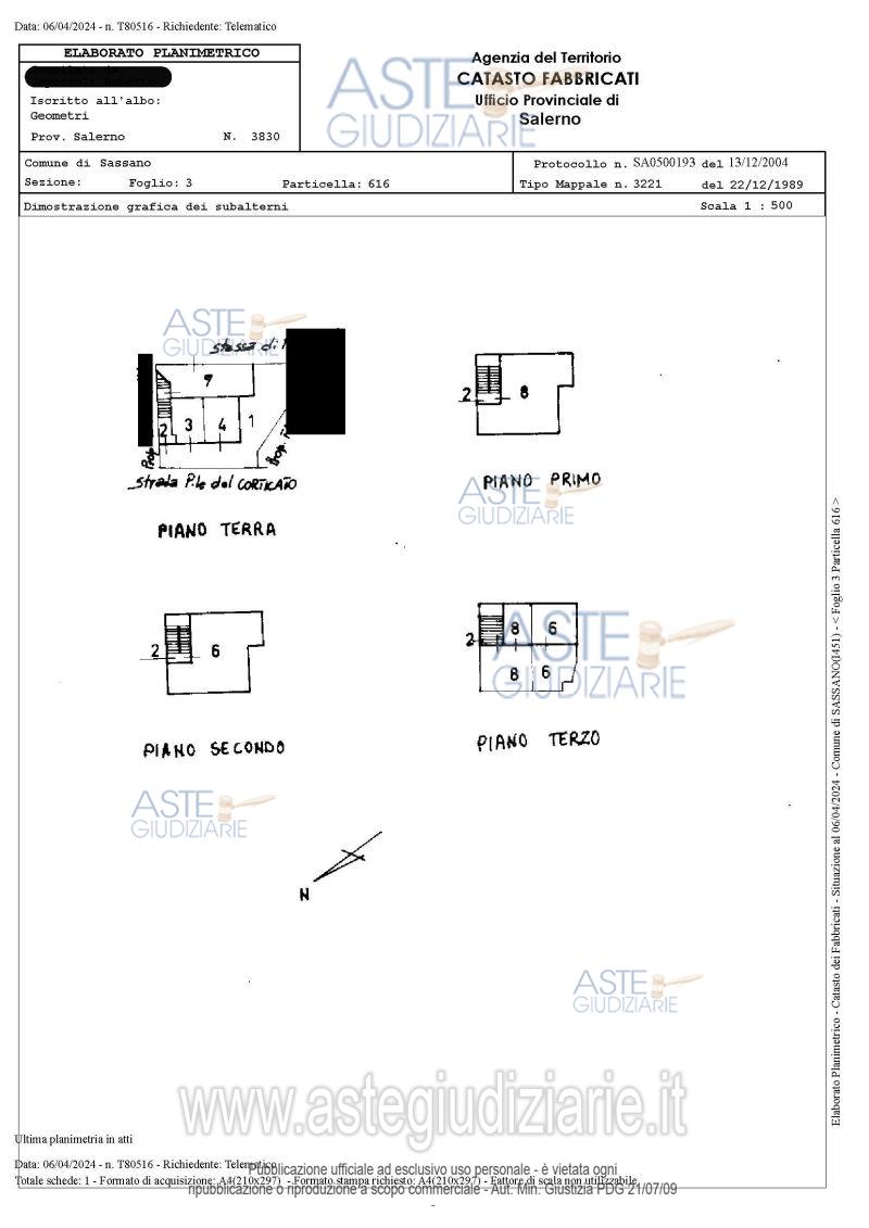Planimetria del bene