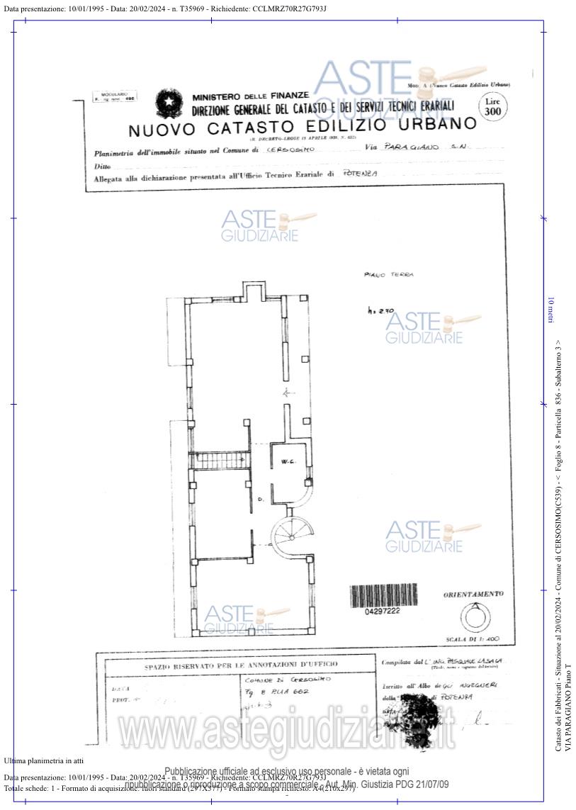 Planimetria del bene