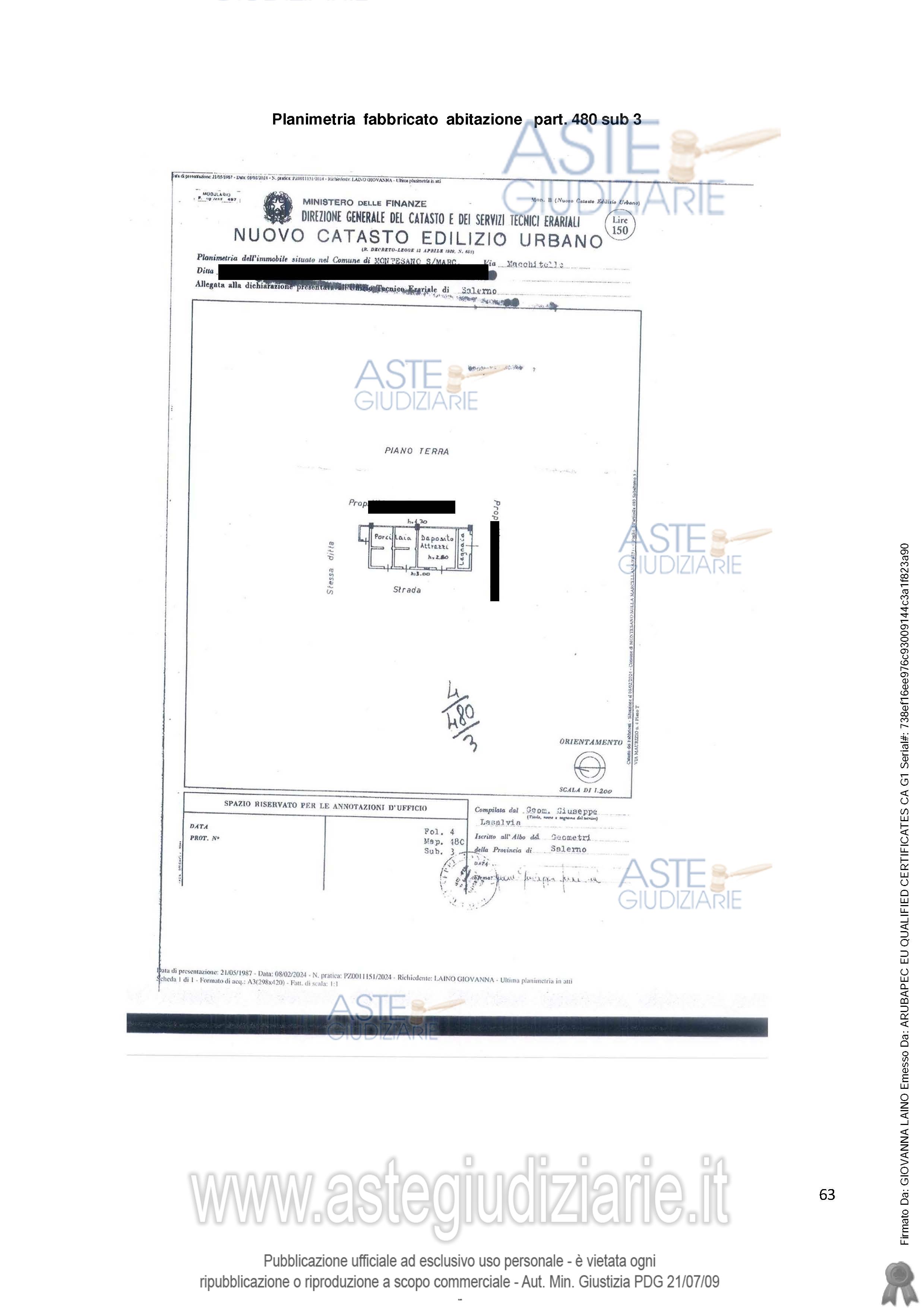 Planimetria del bene