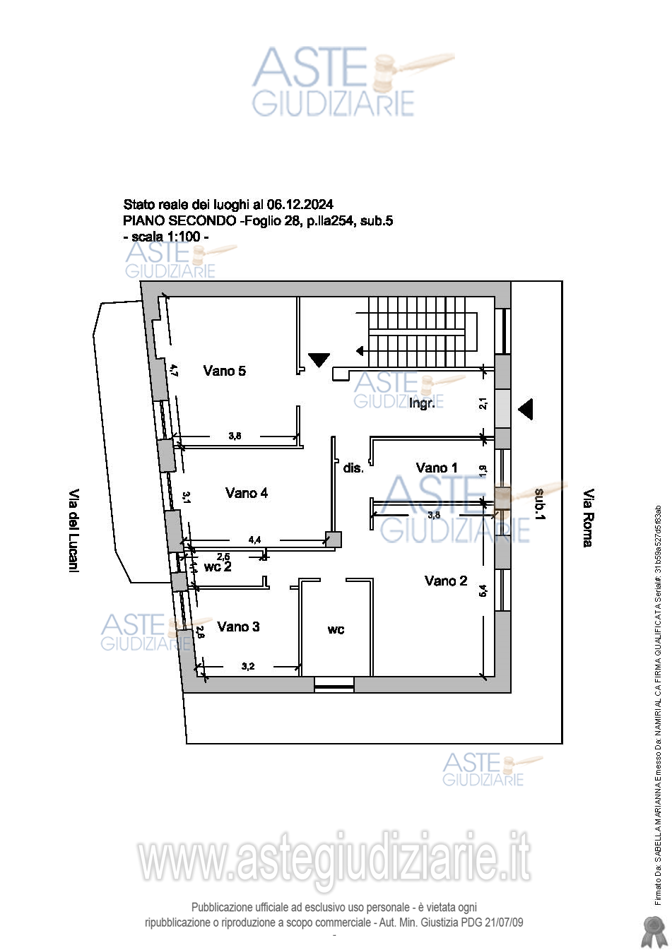 Planimetria del bene