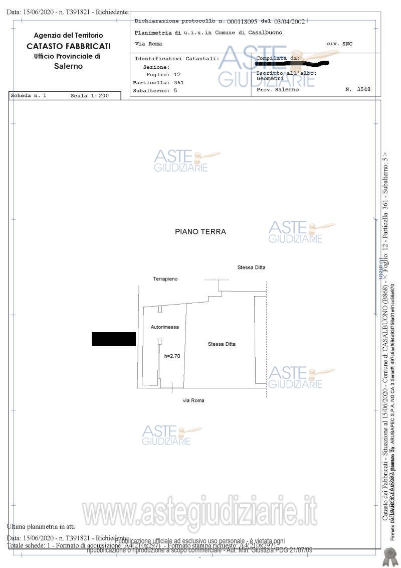 Planimetria del bene