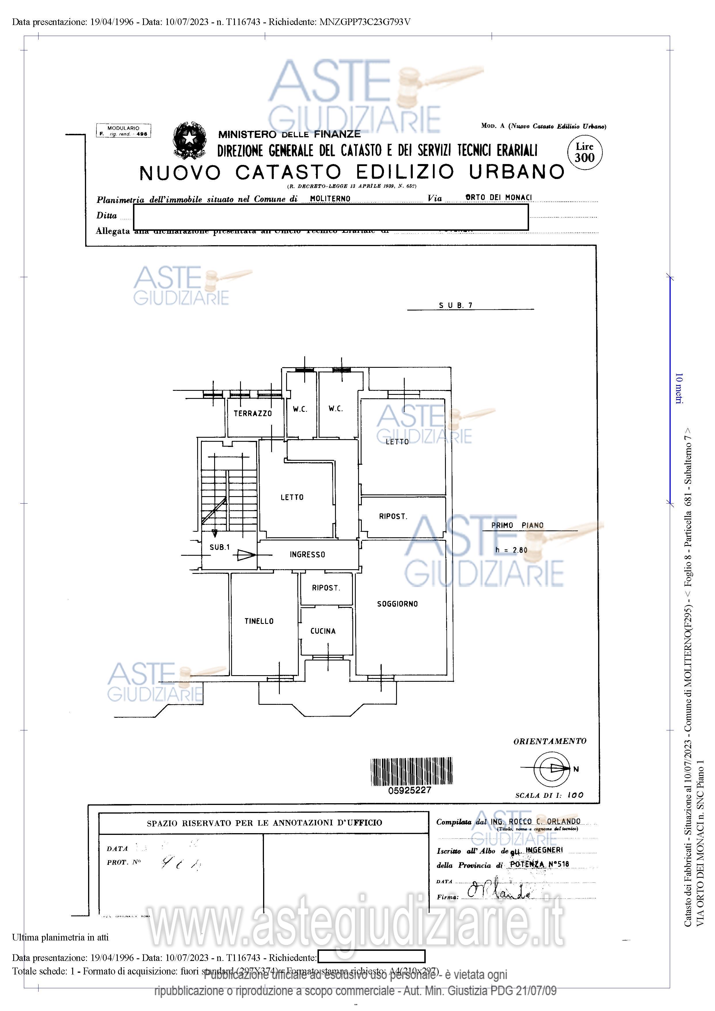 Planimetria del bene