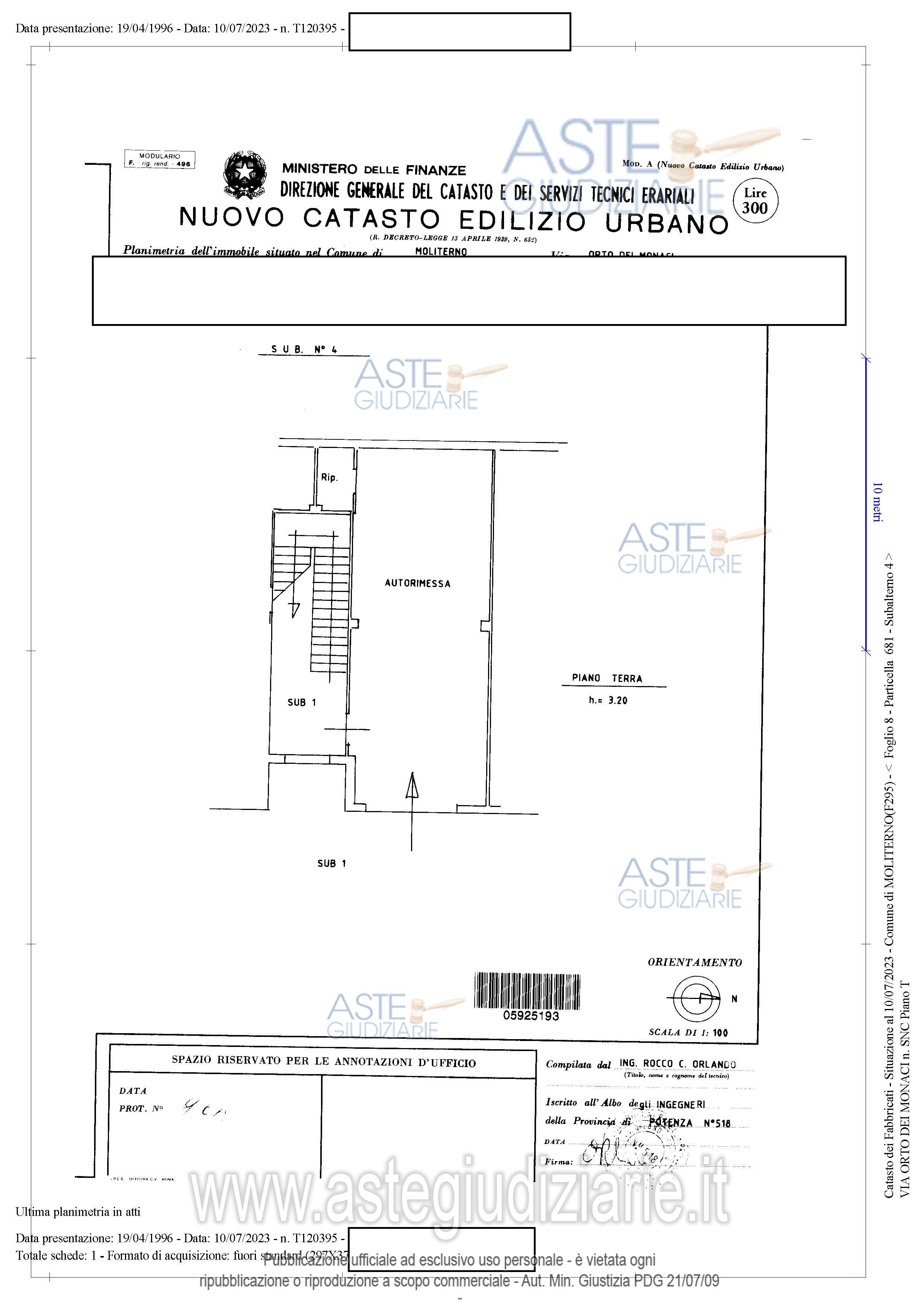 Planimetria del bene