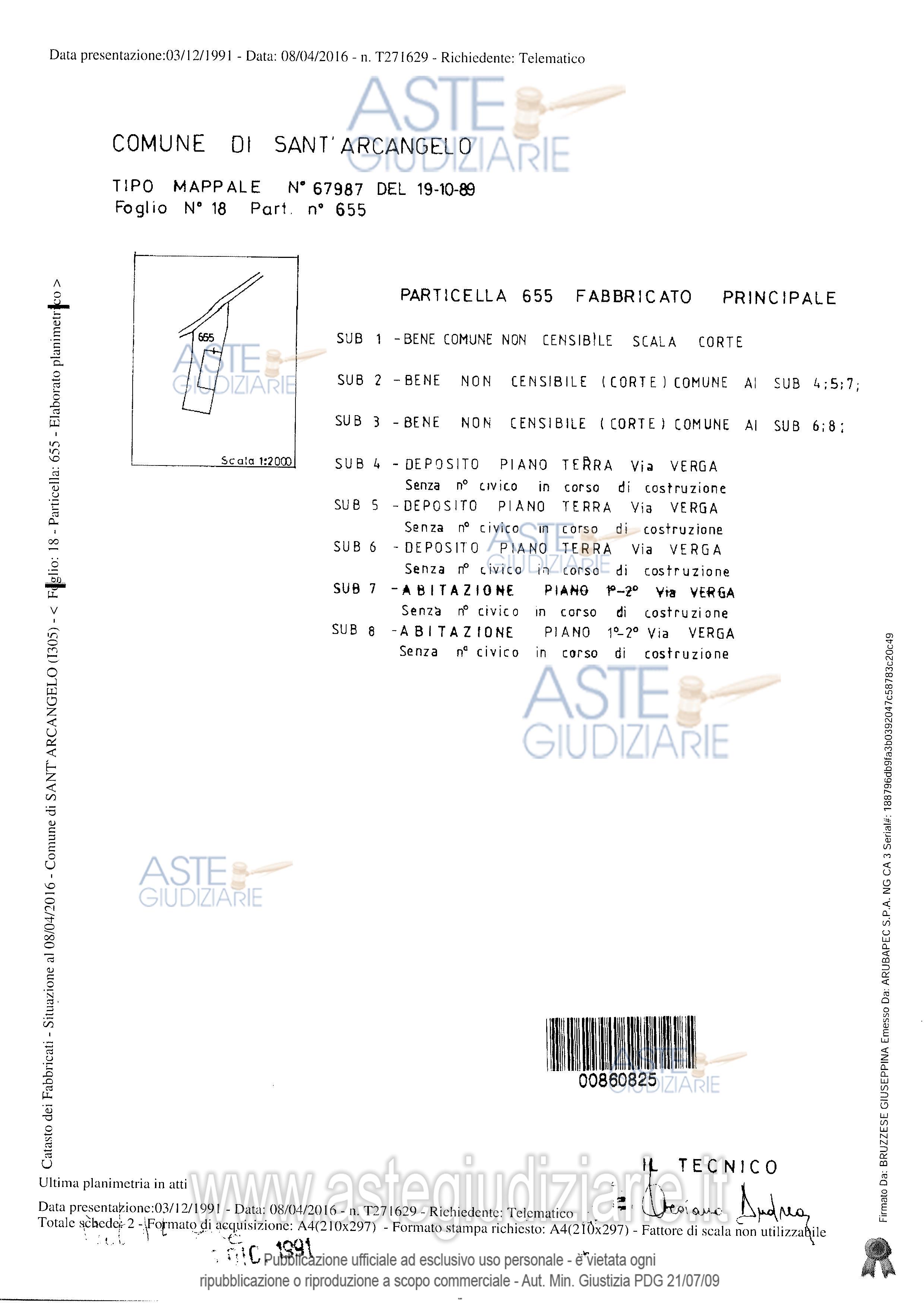 Planimetria del bene