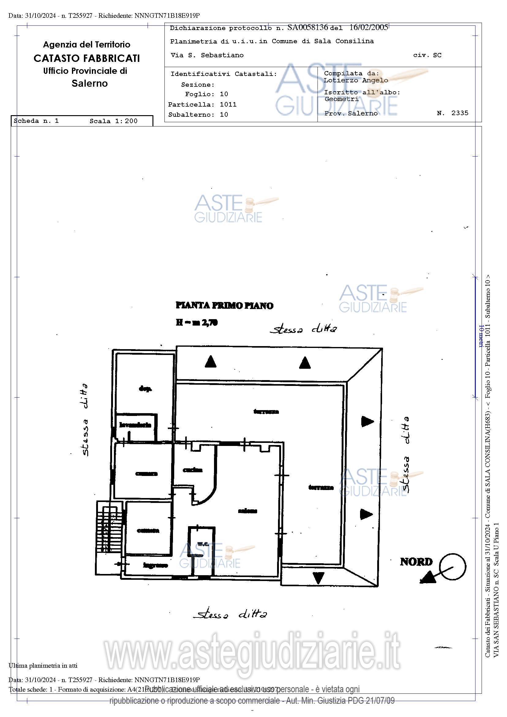 Planimetria del bene