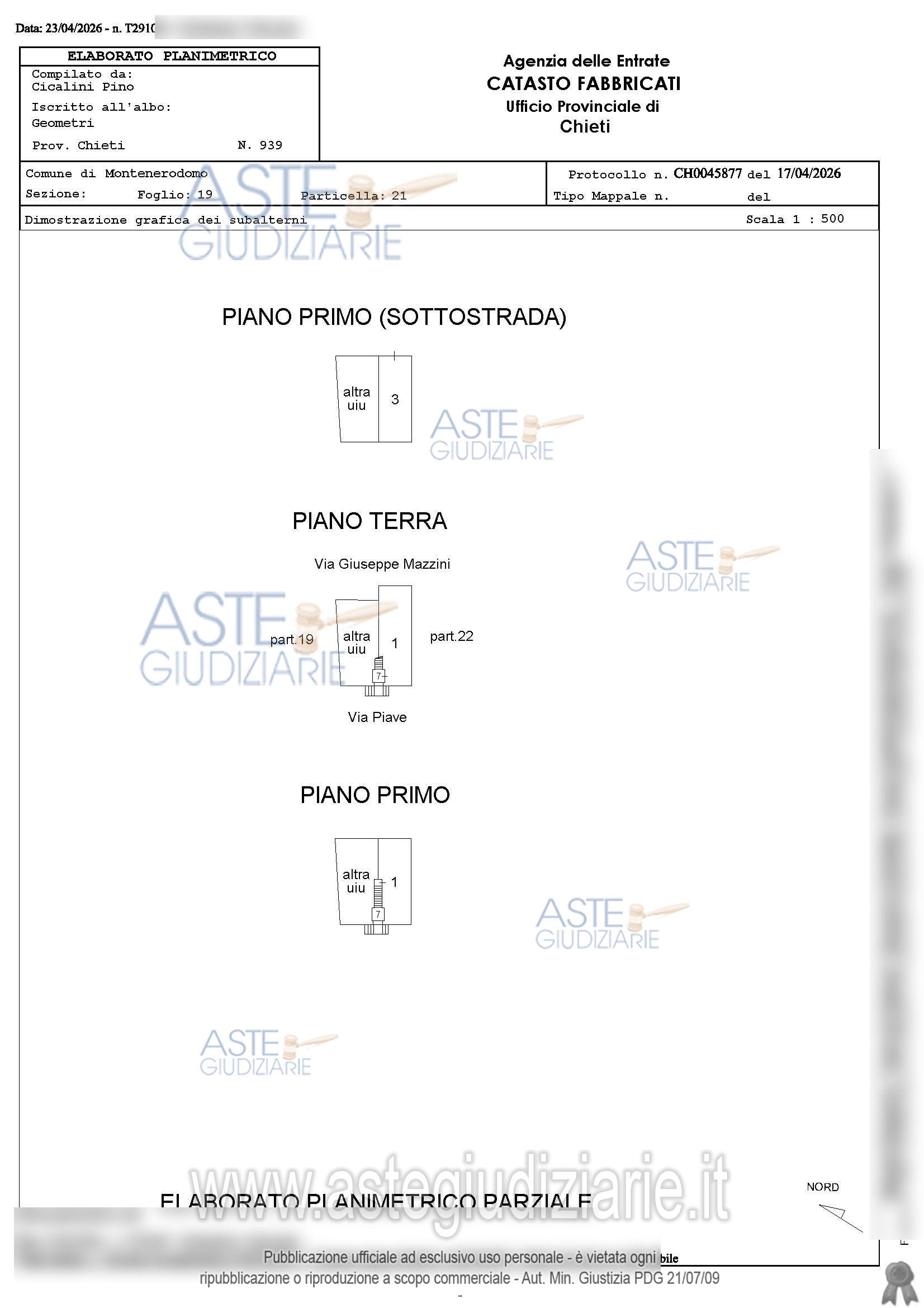 Planimetria del bene