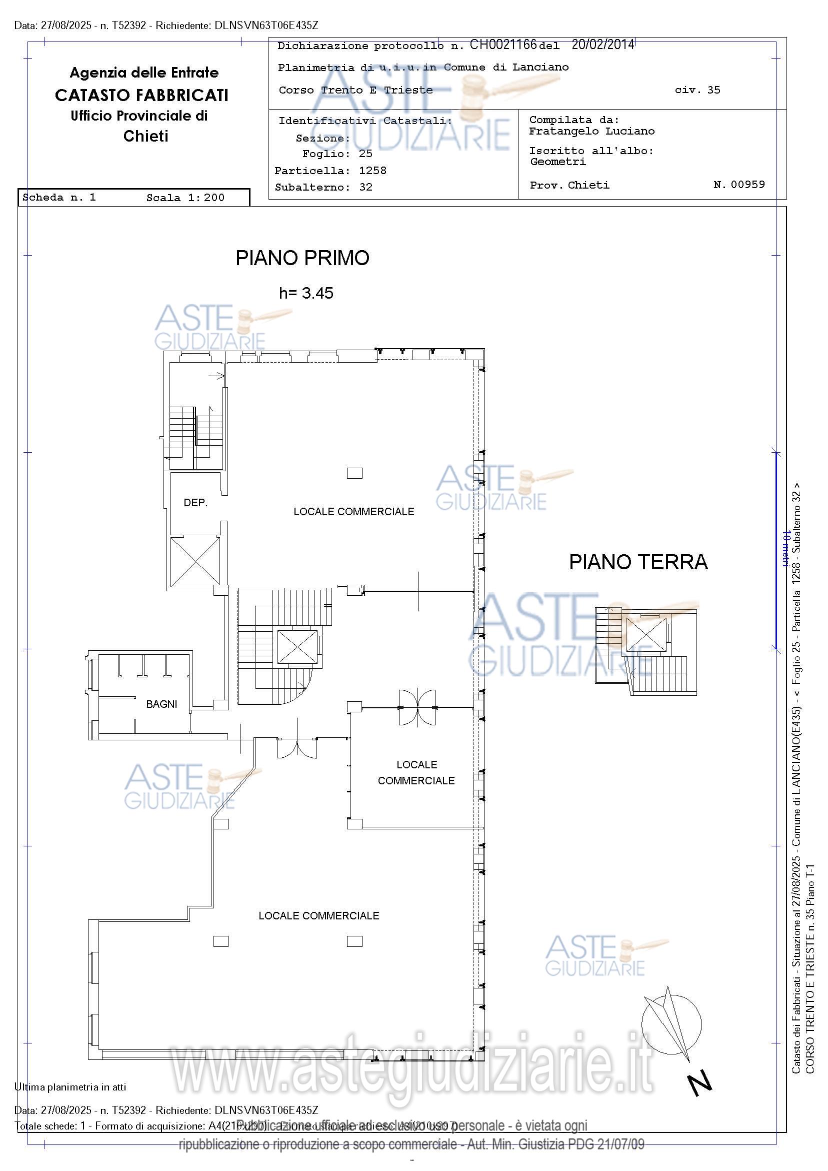 Planimetria del bene