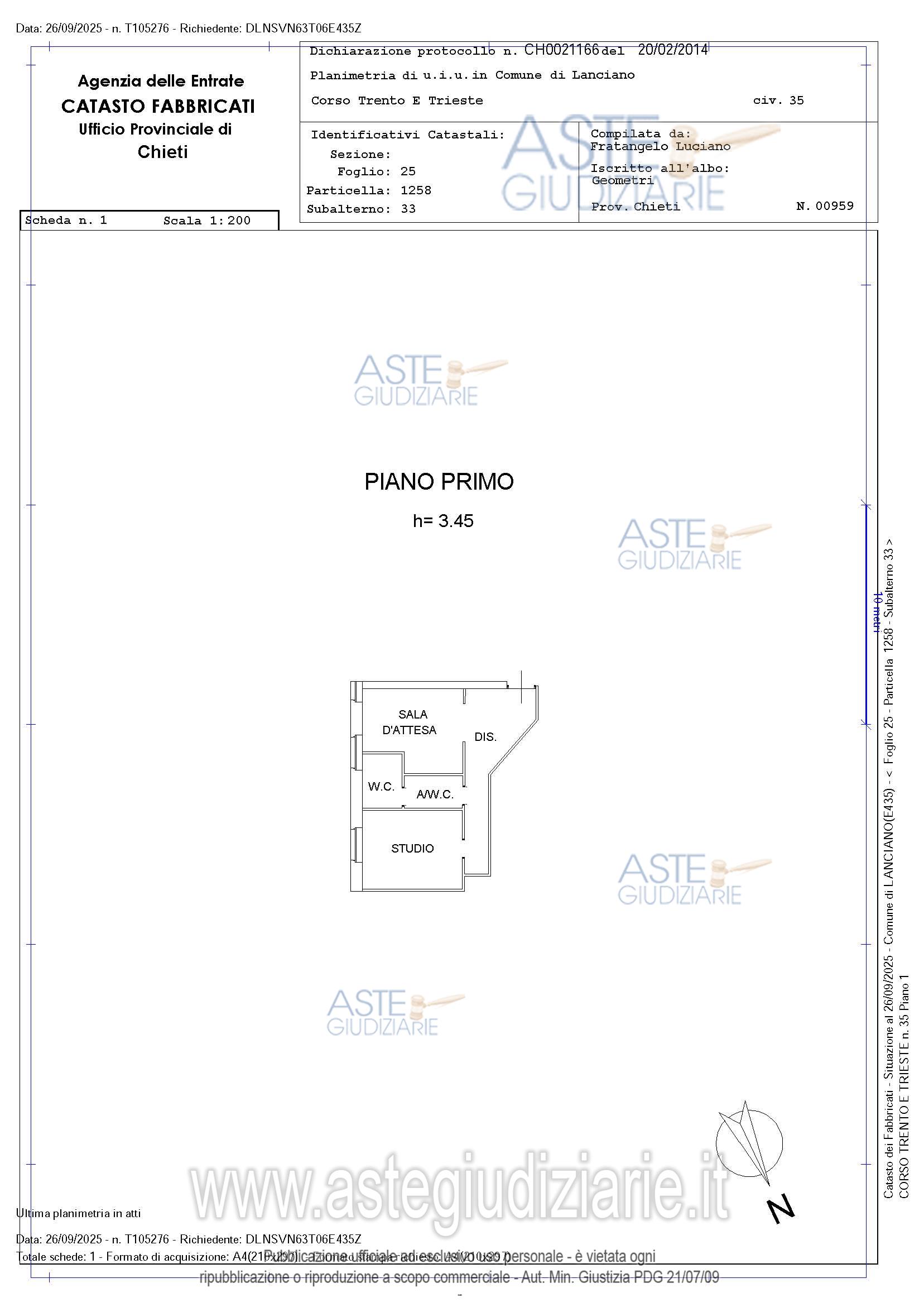 Planimetria del bene