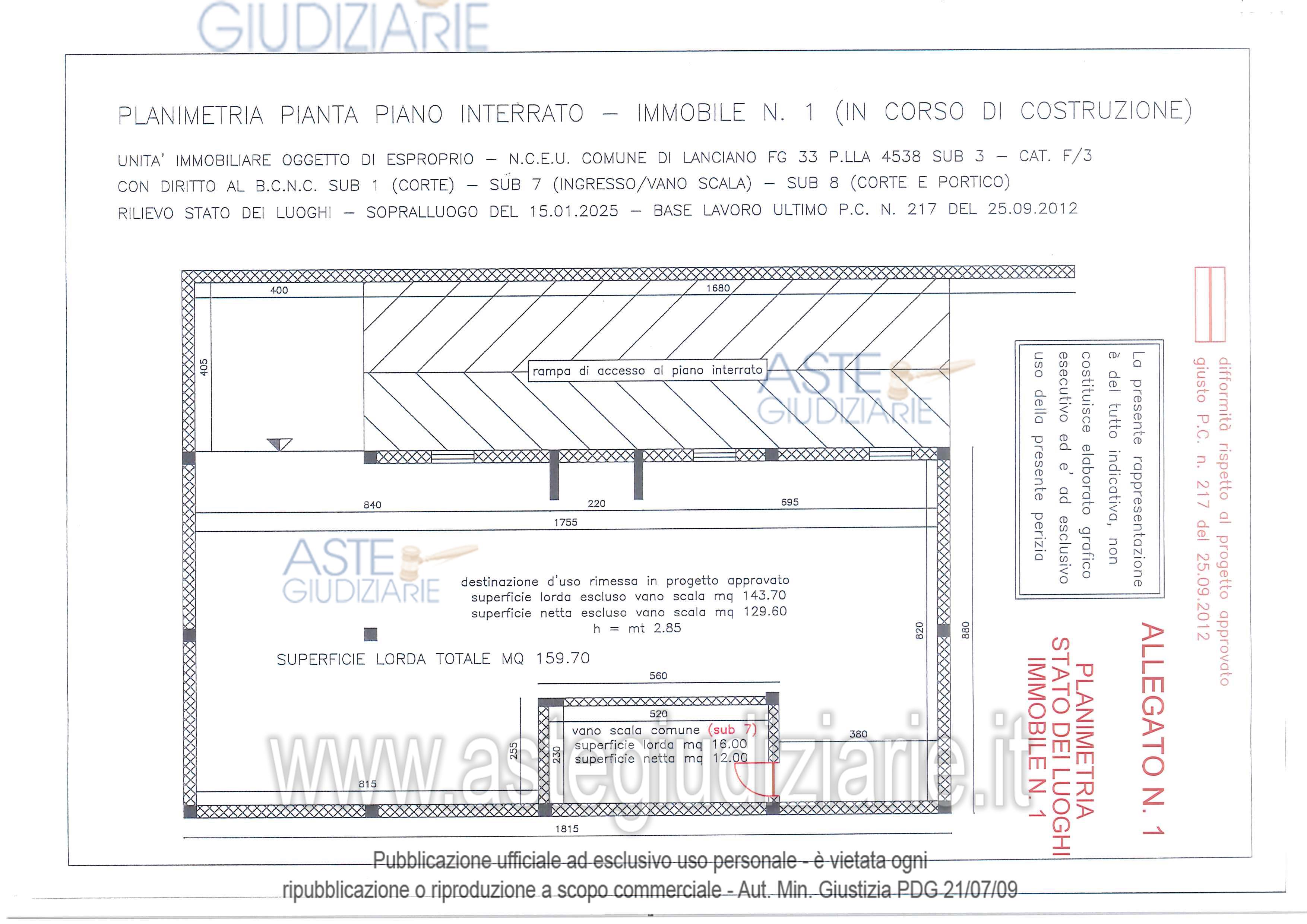 Planimetria del bene