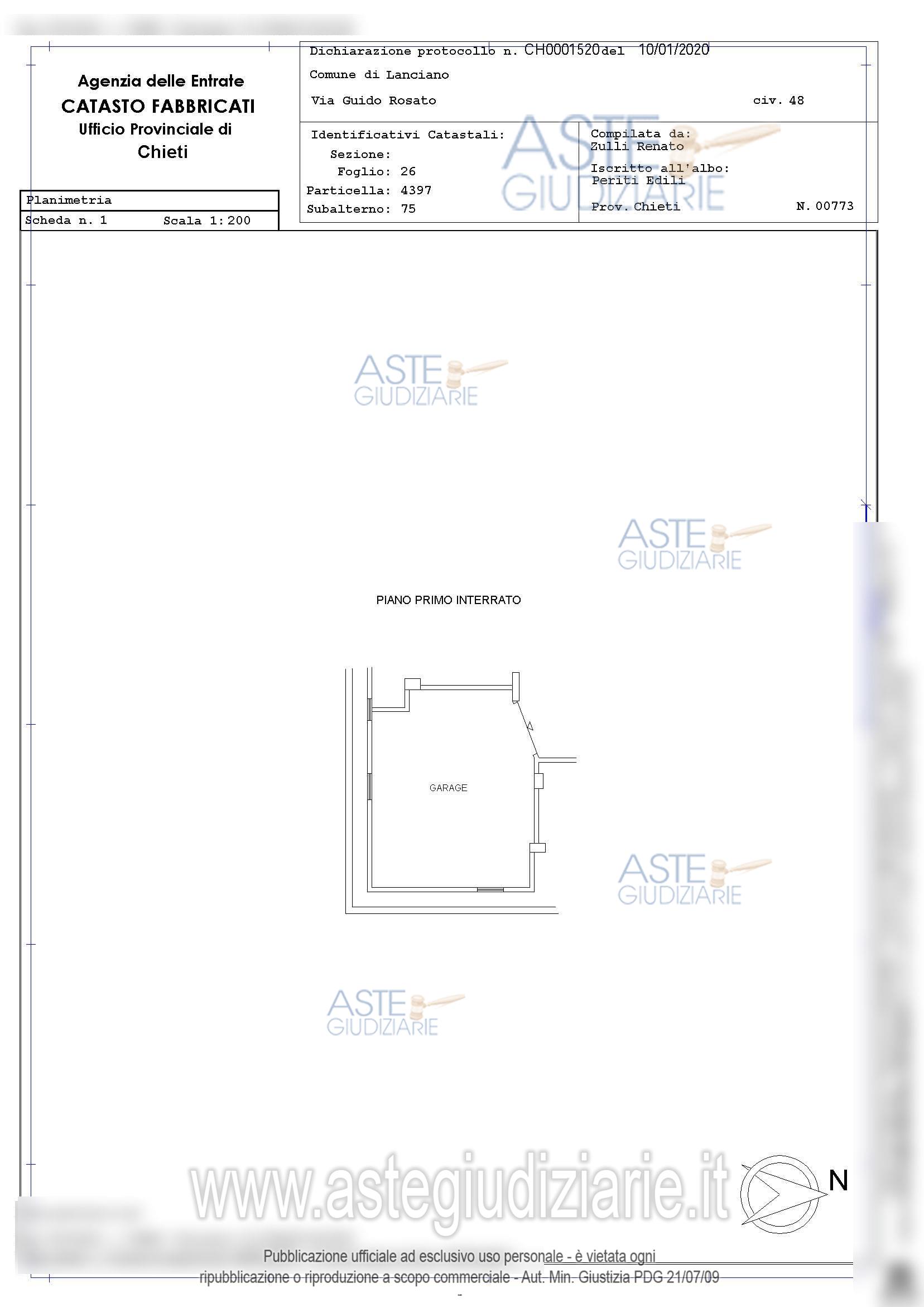 Planimetria del bene