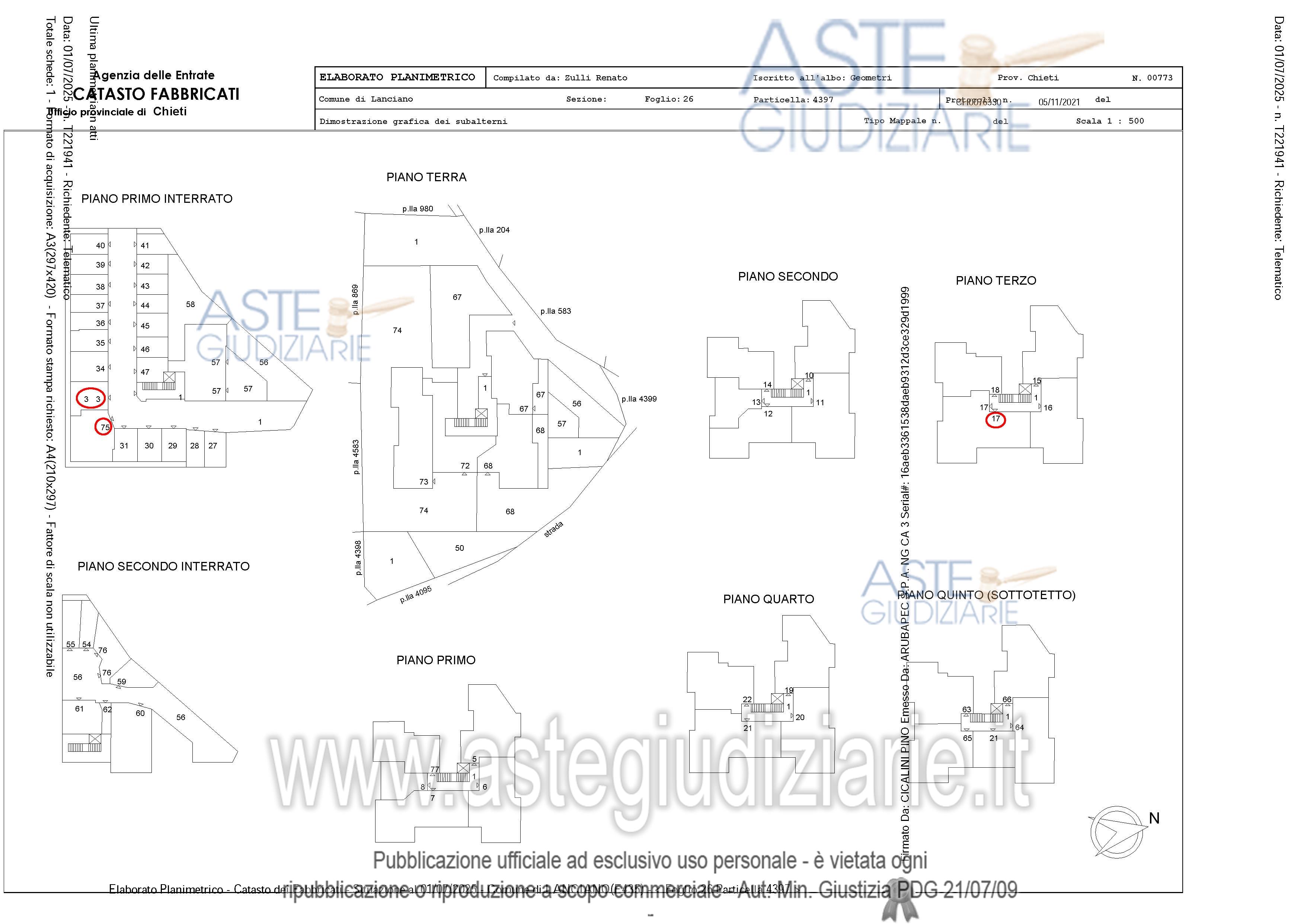 Planimetria del bene