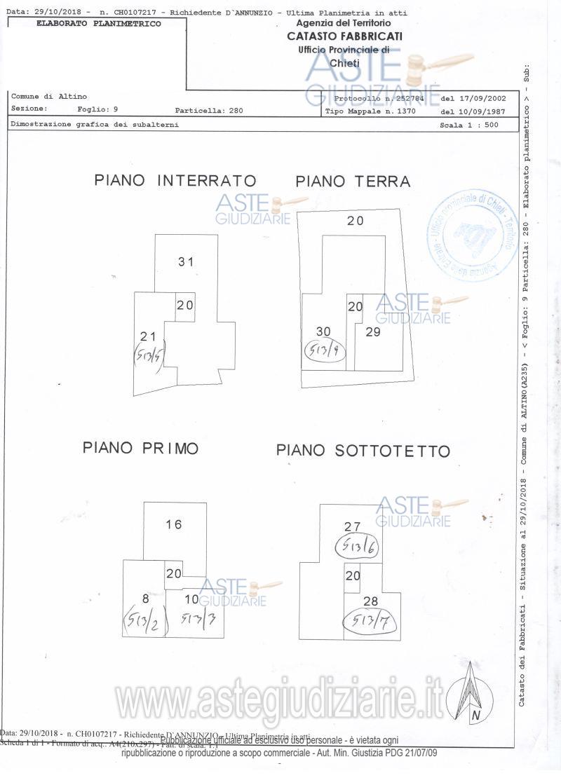 Planimetria del bene