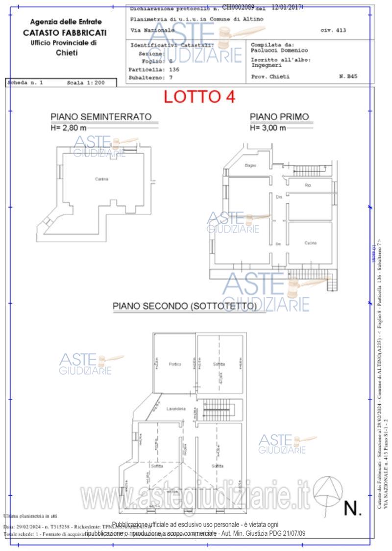 Planimetria del bene