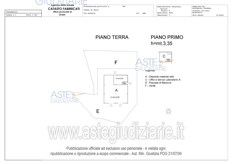 Planimetria del bene