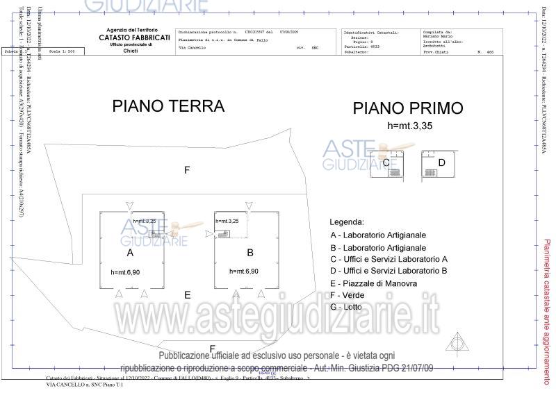 Planimetria del bene