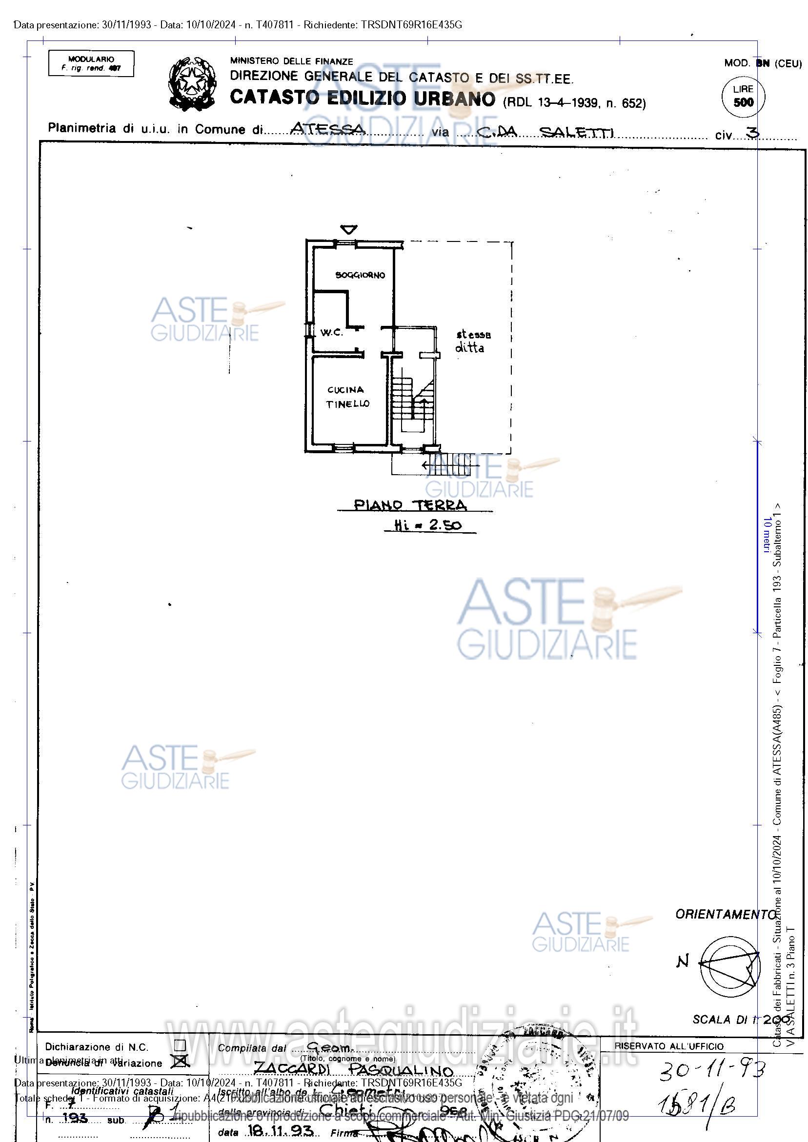 Planimetria del bene