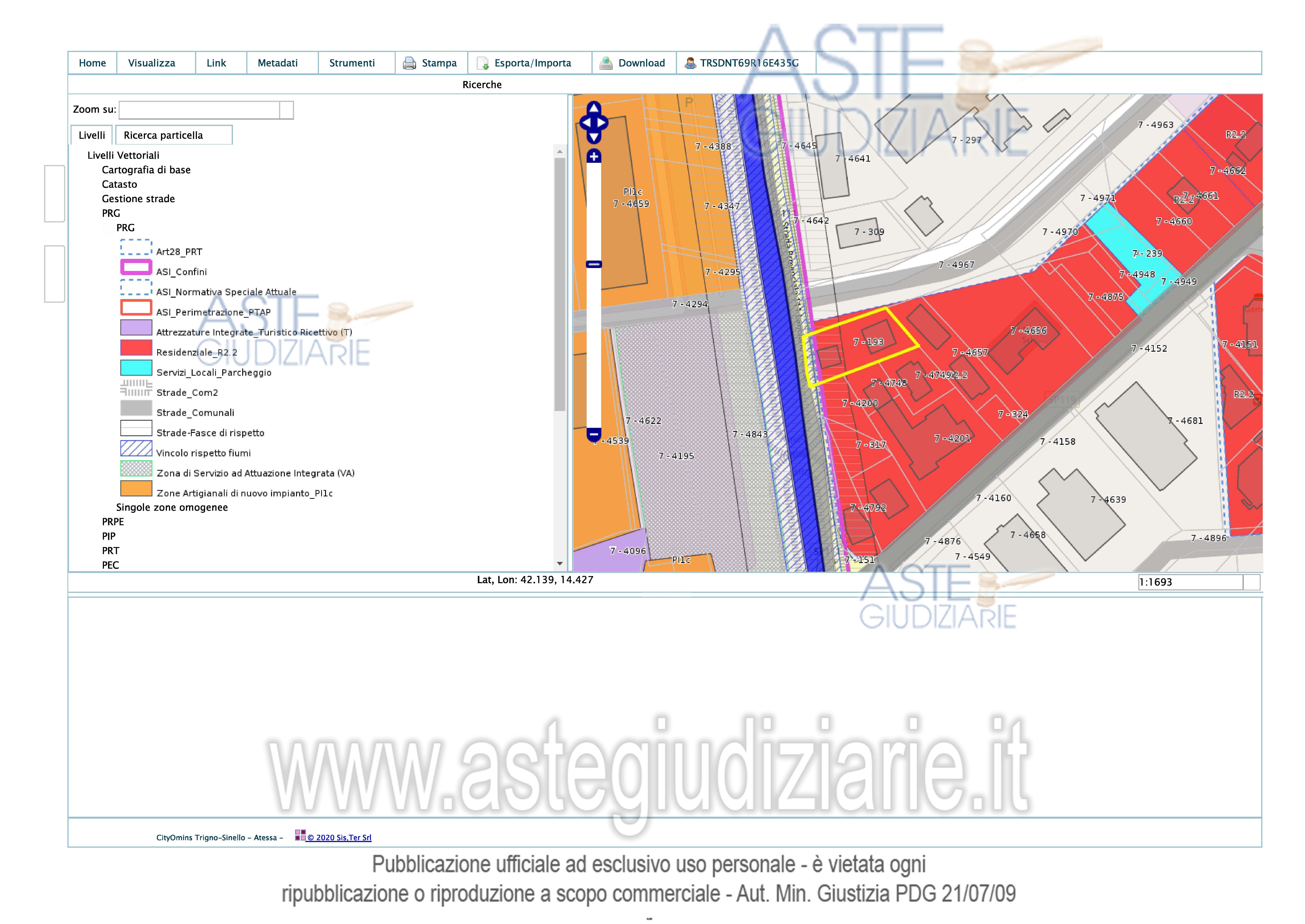 Planimetria del bene